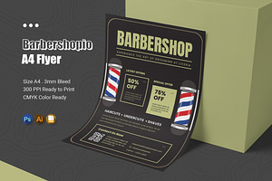 Barbershopio Flyer, a Flyer Template by Esensifiksi.studio
