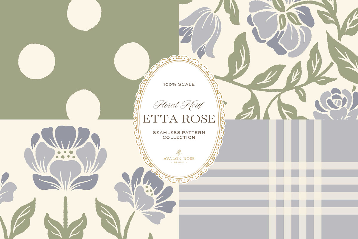 Vintage Blue Floral Print Patterns, a Pattern Graphic by Eclectic Anthology (Photo 14 of 14)