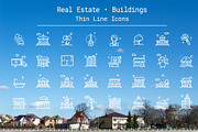 Real Estate & Buildings Line Icons, an Outline Icon by Nuburu (Thumbnail 1 of 3)