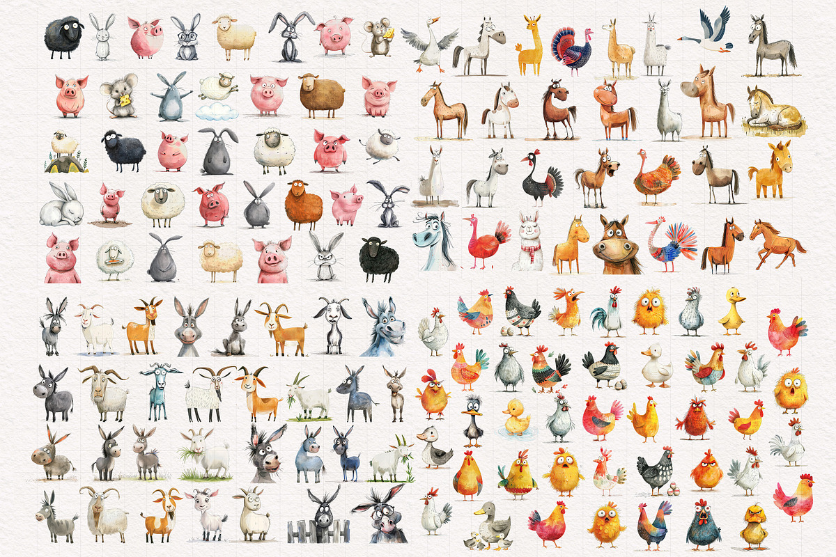 Quirky Animals Mega Bundle, an Animal Illustration by PaintPixelCo (Photo 13 of 15)