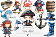 Pirate Clipart Set, an Illustration by Design Market (Thumbnail 1 of 5)