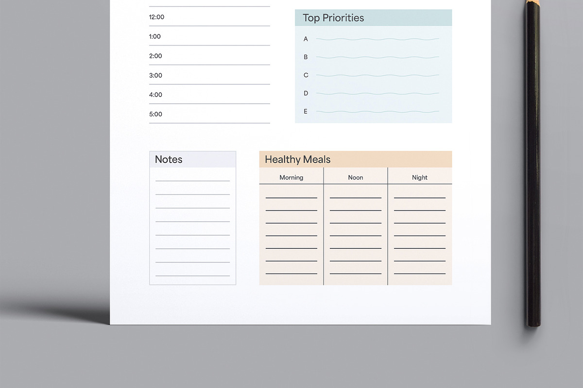 Modern Weekly Planner Template, a Stationery Template by MightyDesign (Photo 3 of 8)