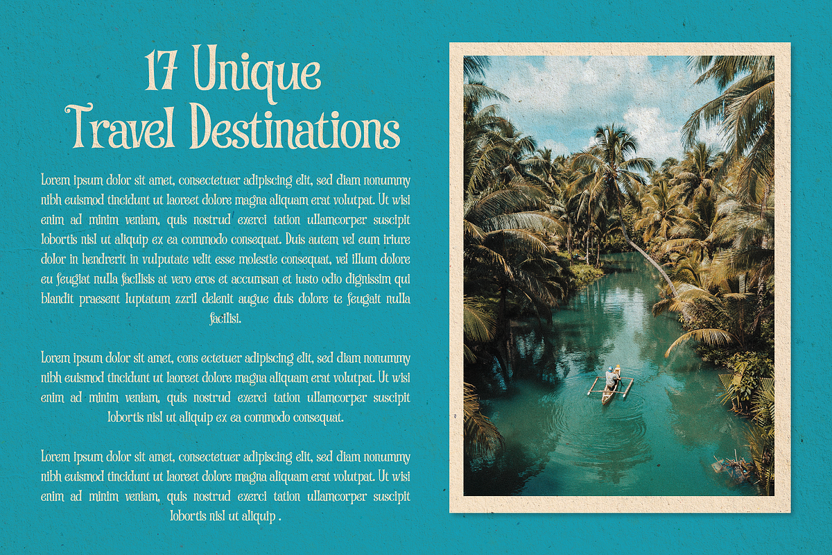 Timeless Tourist - Vintage Ad Type, a Serif Font by HipFonts (Photo 7 of 10)