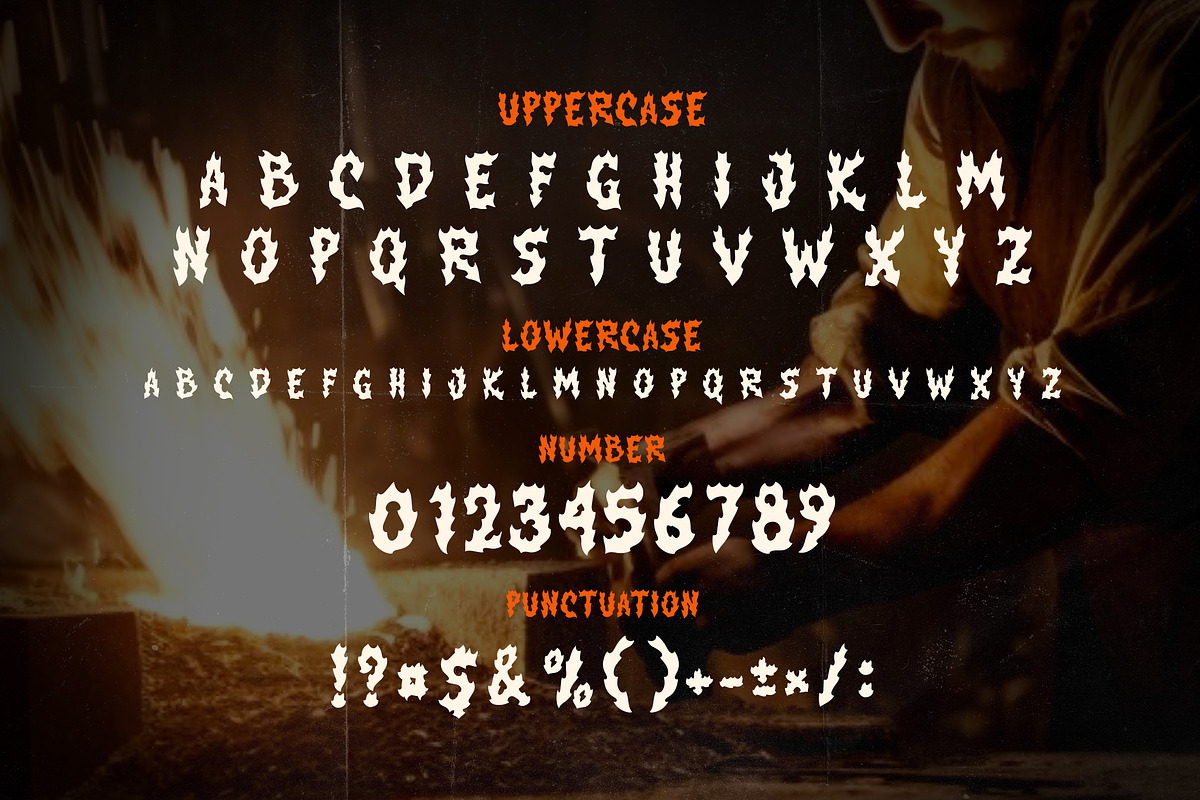 Ember Molten Fire Graffiti Metal, a Blackletter Font by dansdesign (Photo 2 of 12)