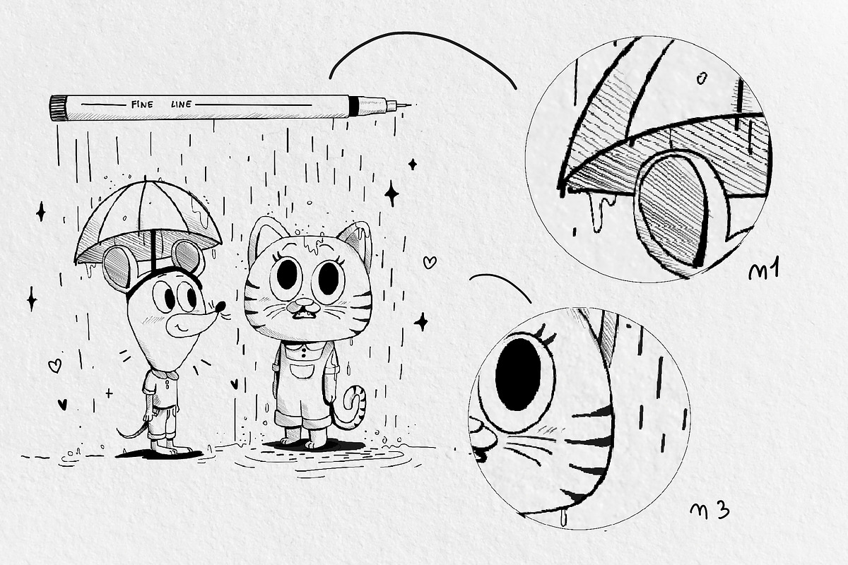 10 Fine Liner Brushes Procreate, a Brush Add-On by CCPreset (Photo 2 of 3)