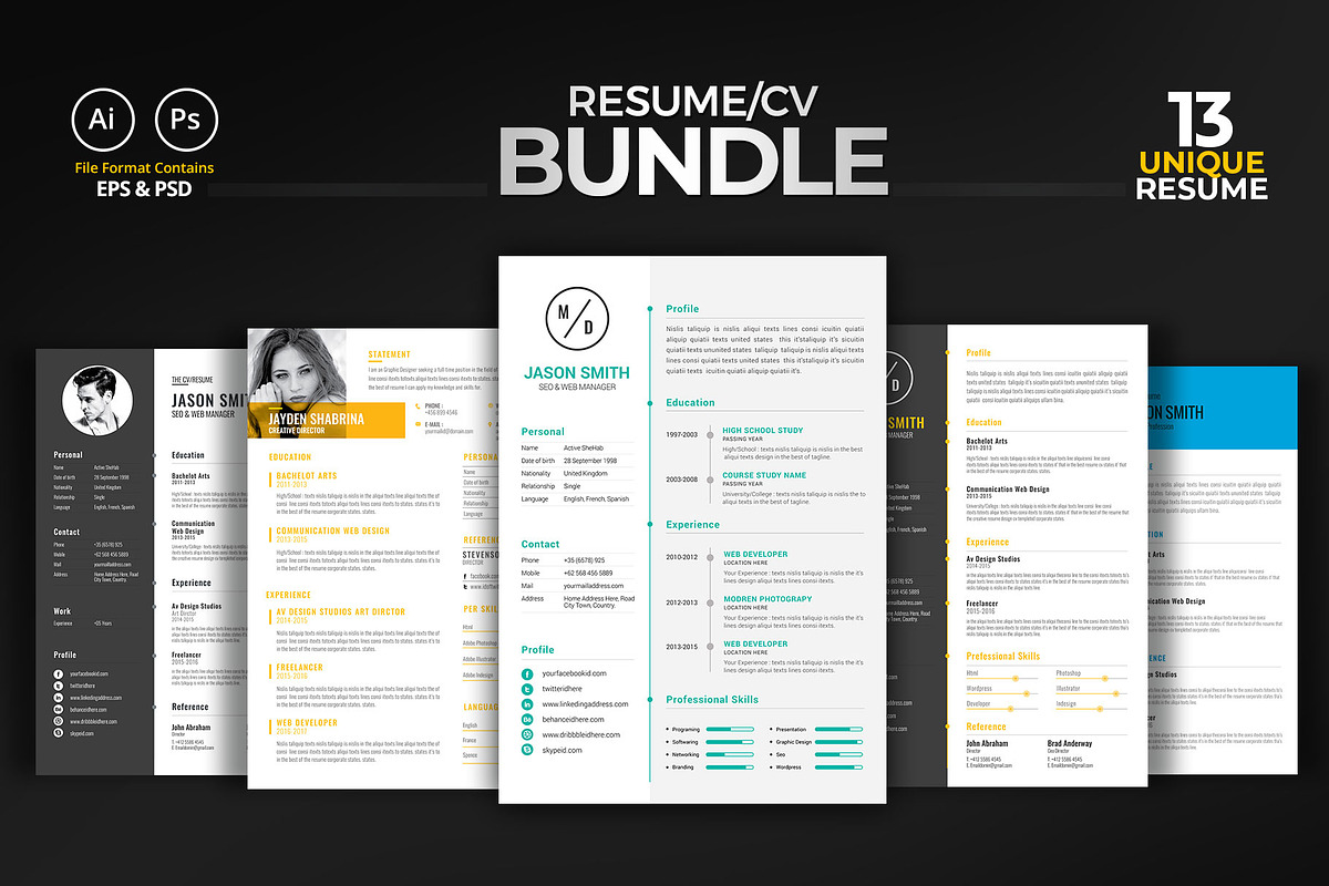 Minimal Clean Resume/CV Bundle