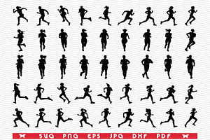 SVG Runners, Black Silhouettes