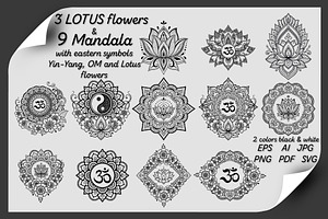 "Mandala and Lotus flowers"