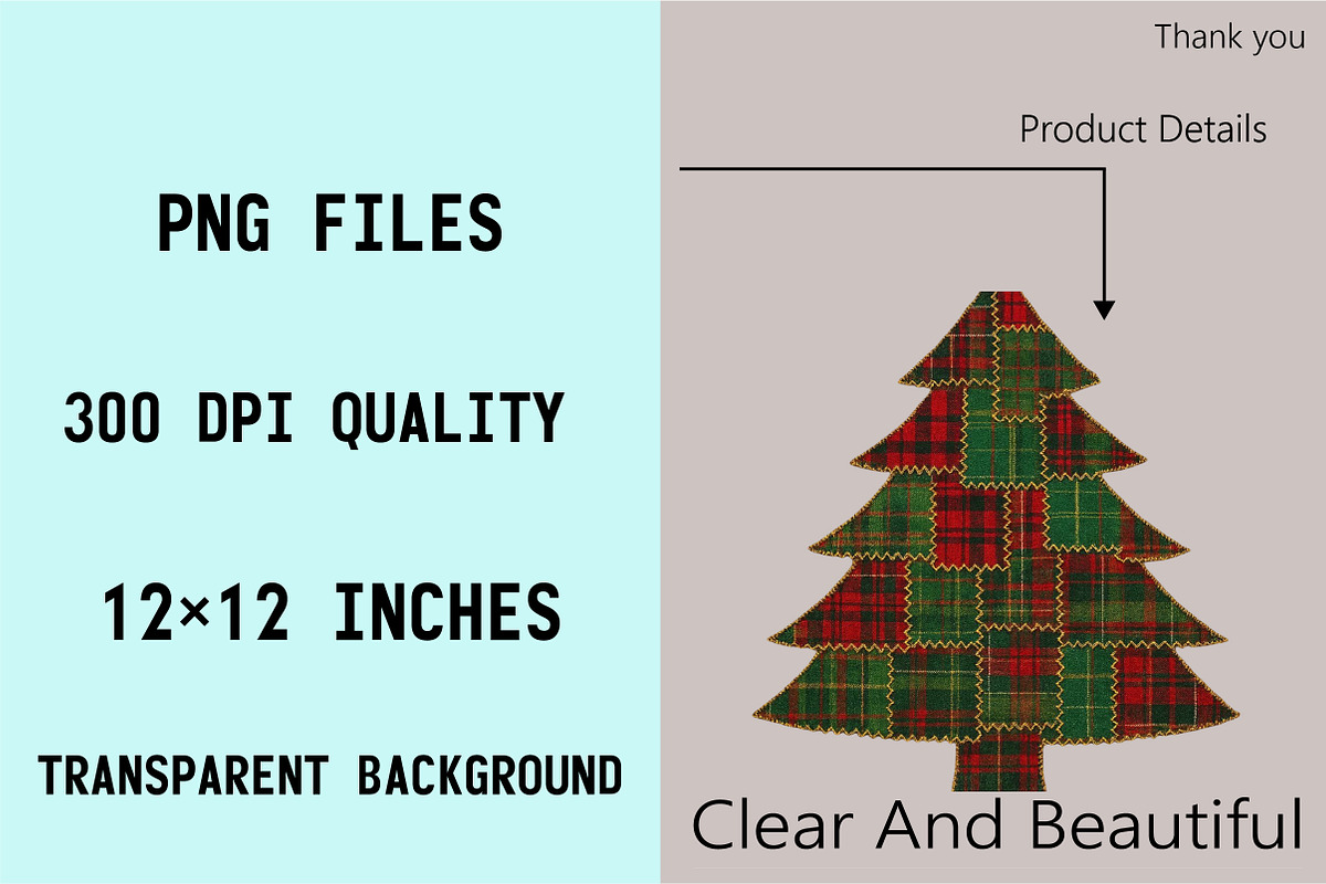 atchwork Christmas Tree Clipart Bund, an Illustration by SVGArt (Photo 4 of 8)