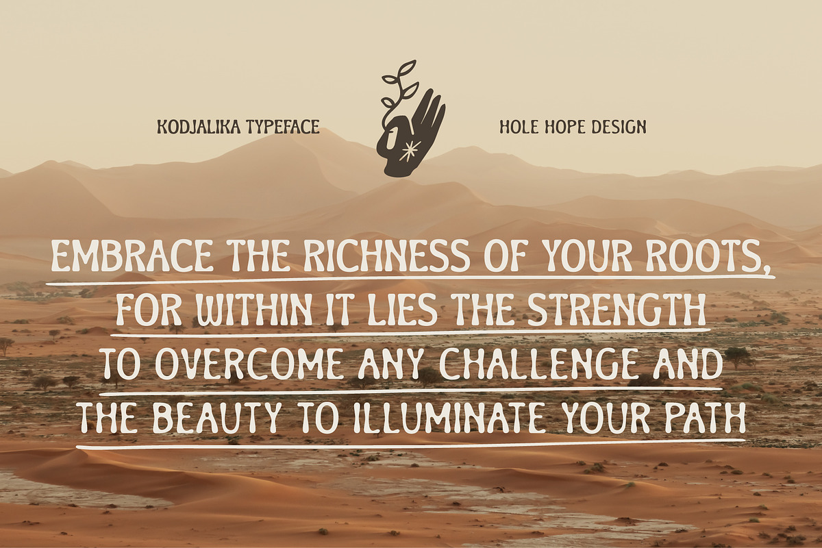 Kodjalika - Flare Display Sans Serif, a Sans Serif Font by Hole Hope Design (Photo 6 of 10)