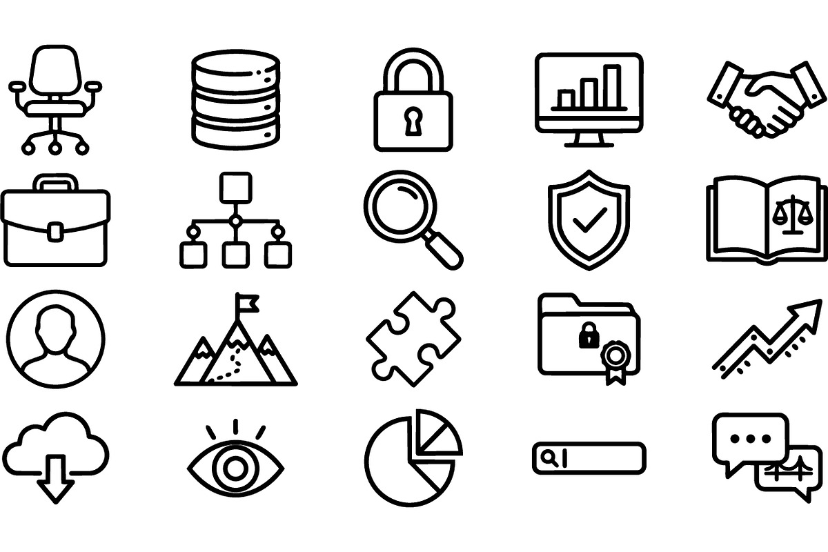 Business Line Icon Set, an Illustration by designvectx (Photo 2 of 3)