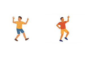 Two young men dancing joyfully, an Architecture Photo by ZinetroN