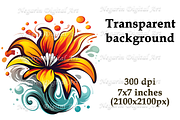 Watercolor Lily Logo Art Clipart, an Object Graphic by Negarin Digital Art (Thumbnail 5 of 11)