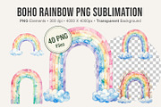 Boho Rainbow PNG Sublimation Bundle, an Illustration by Artnoy (Thumbnail 1 of 8)