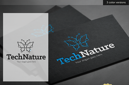 Butterfly Tech Nature Logo