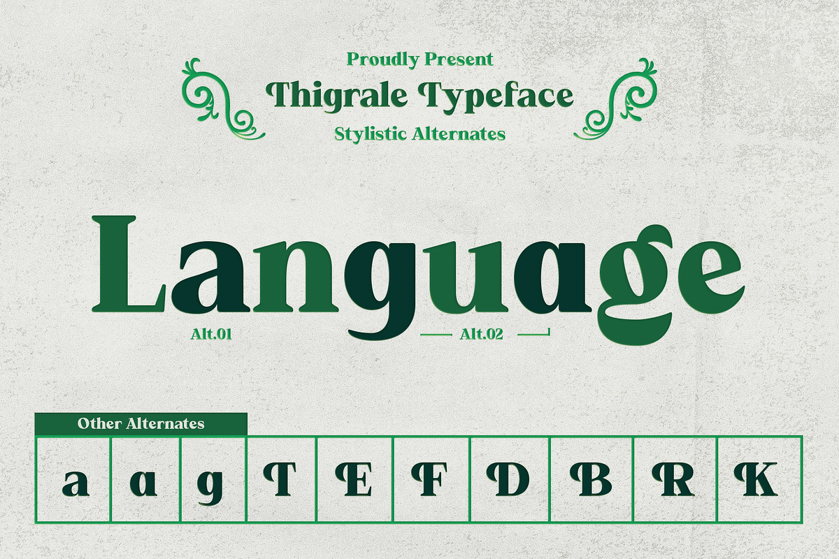 Thigrale – Classic Old Vintage Font, a Sans Serif Font by Drizy (Photo 3 of 10)