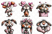 Whimsical Valentine Bunny Clipart, an Illustration by Black Bird Studio (Thumbnail 3 of 6)