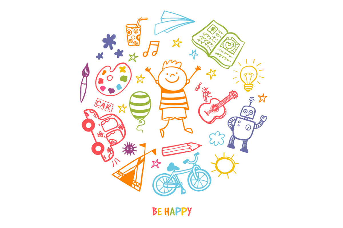 Children's drawing vector set, an Education Illustration by Hala (Photo 5 of 5)
