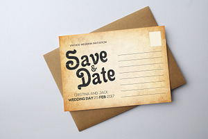 Save The Date Vintage Post Card