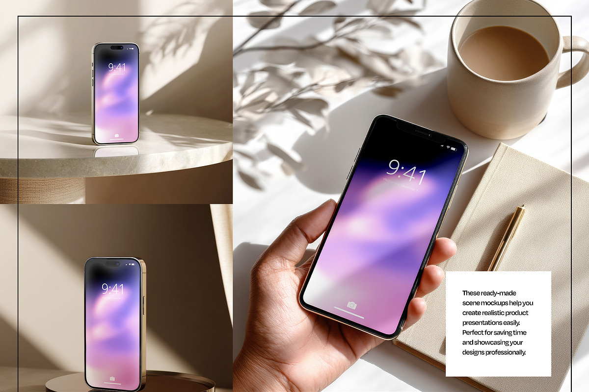 Realistic Smartphone Mockup Set, an iPhone Mockup by Mego-studio (Photo 5 of 10)