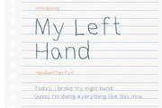 My Left Hand, a Handwritten Font by Jelena Sardi (Thumbnail 1 of 4)