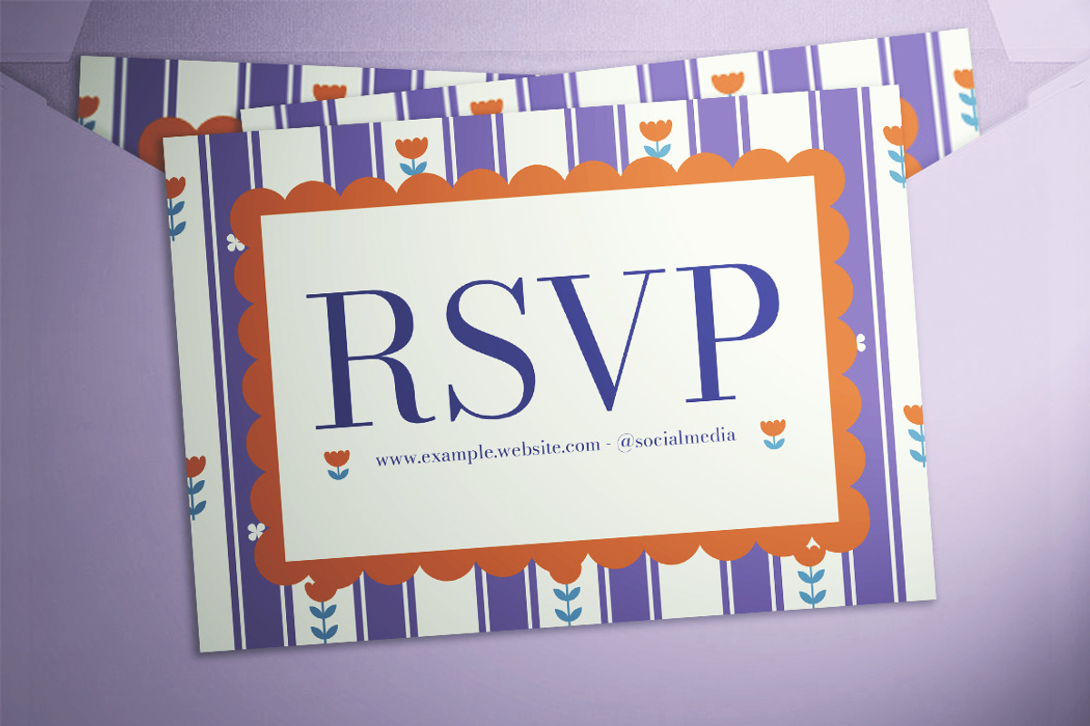 Floral Pattern Wedding Invitation, an Invitation Template by The Good Store (Photo 3 of 4)