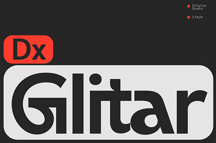 Dx Glitar New Modern Geometric Sans, a Sans Serif Font by Dirtyline Studio