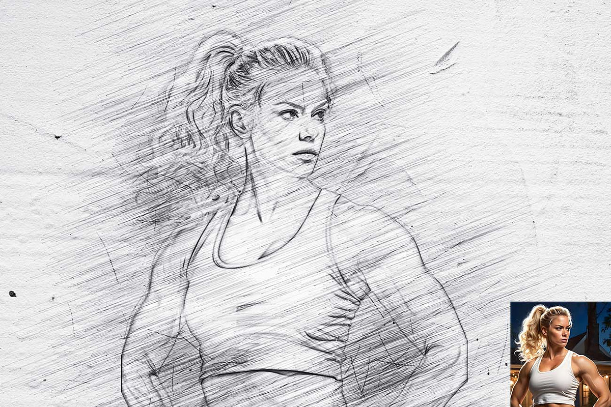 Realistic Pencil Sketch FX Photoshop, an Action Add-On by Studio Retouch (Photo 12 of 14)
