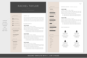 Resume Template For Word / CV