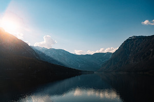 lake Bohinj at sunset