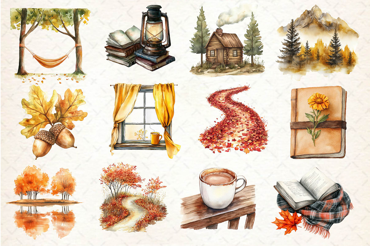 Serene Autumn Day Clipart, an Illustration by Dream Creation (Photo 4 of 4)