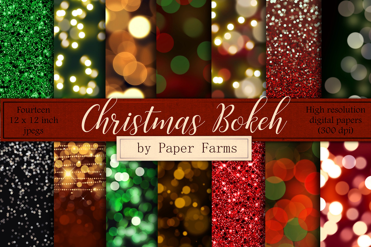 Christmas Bokeh Backgrounds, a Pattern Graphic by Paper Farms (Photo 1 of 2)