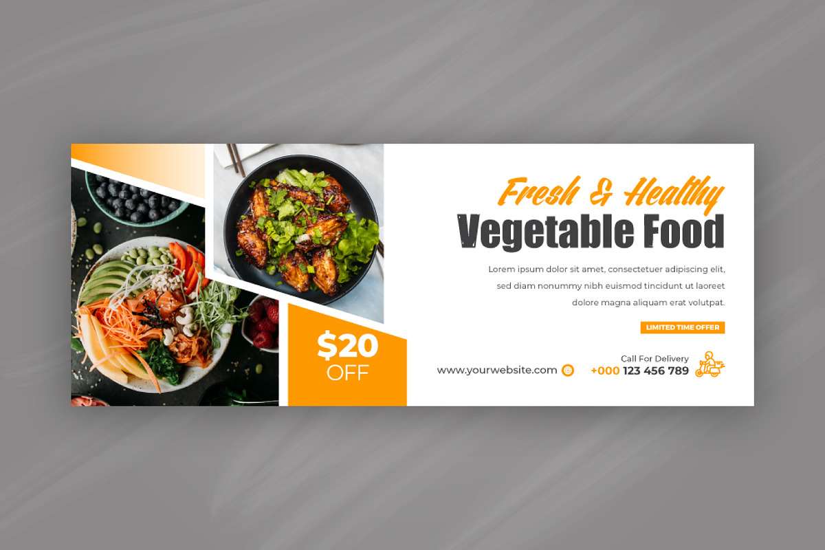 Food Vegetable Facebook Cover, a Social Media Template by Mk_Studio (Photo 2 of 9)