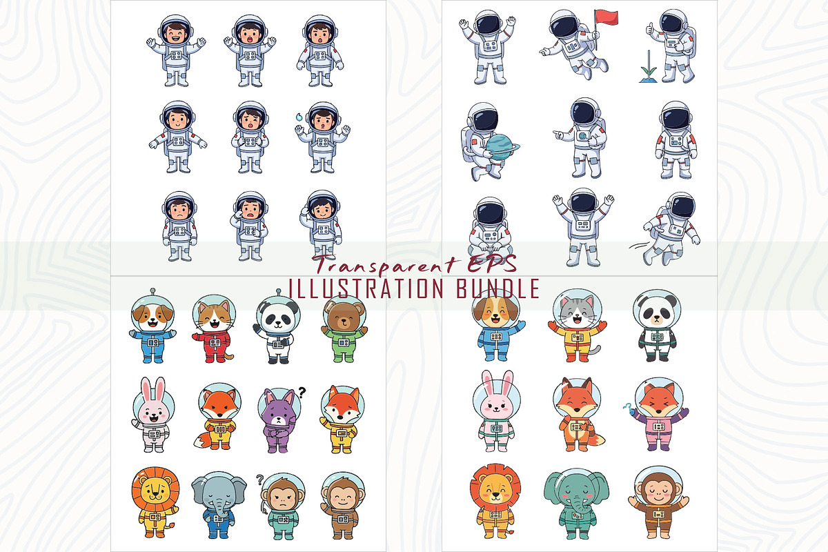 Charming astronauts EPS t-shirt set, a Technology Illustration by Sofia's Fashion (Photo 2 of 3)