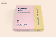 Square Box with Lid Mockups 10 Views, a Packaging Mockup by Illusiongraphic (Thumbnail 4 of 21)