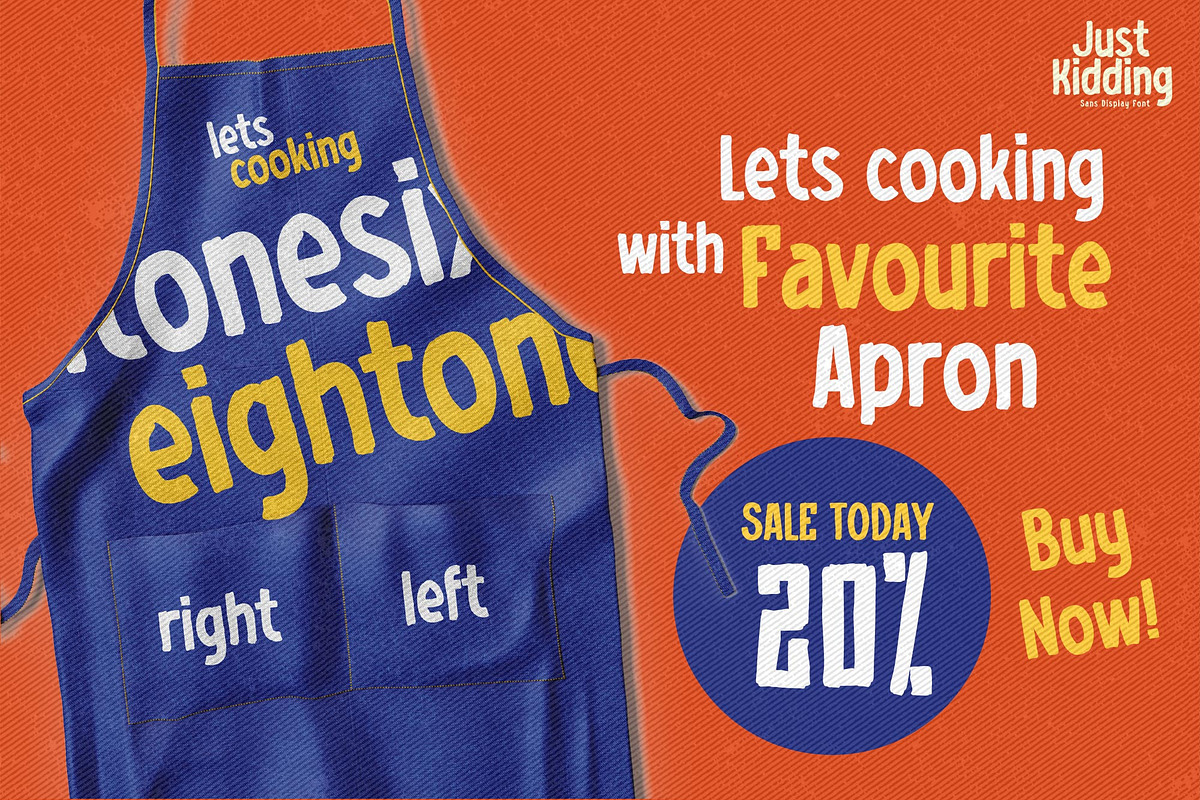 Just Kidding - Sans Display Font, a Sans Serif Font by Gassstype (Photo 2 of 8)