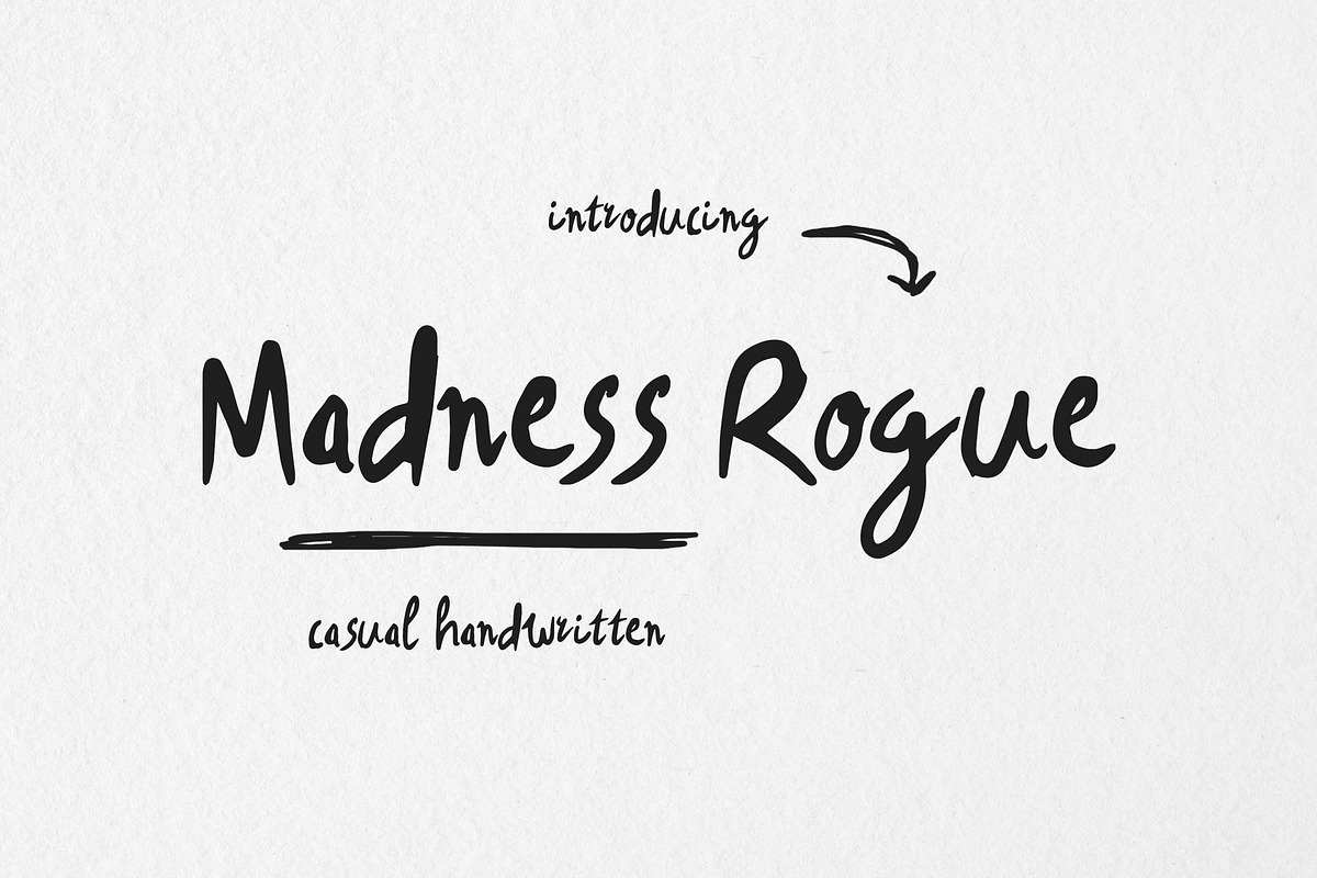 Madness Rogue Casual Handwritten, a Handwritten Font by UICreative (Photo 1 of 13)