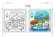 Cozy Quiet Friendship Coloring Pages, an Animal Illustration by Coco Bloom (Thumbnail 5 of 9)