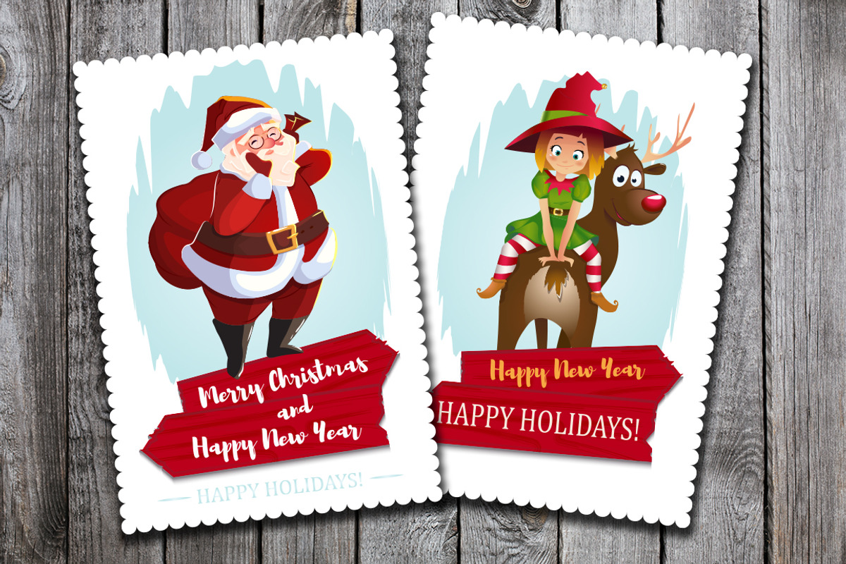new year  and christmas cards, a Card Template by aliona..almazova