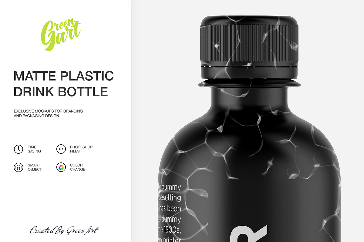 Matte Plastic Drink Bottle Mockup, a Product Mockup by Green Art (Photo 4 of 4)