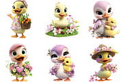 Whimsical Spring Duck Clipart, an Illustration by Designking (Thumbnail 4 of 5)