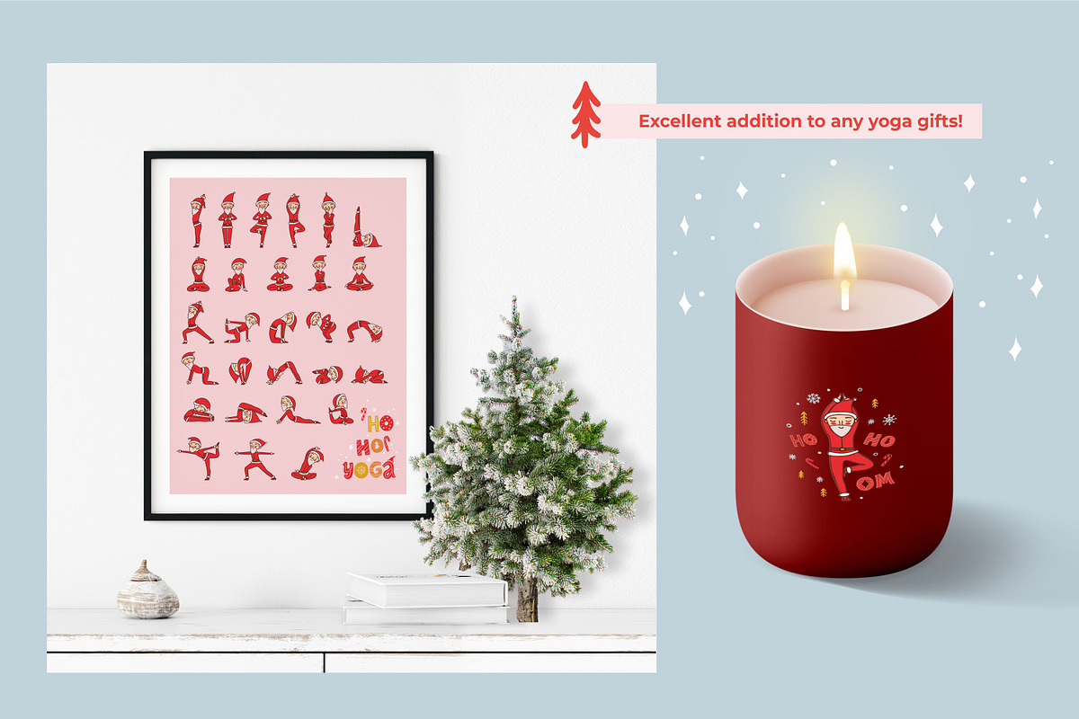 Yoga Santa - Elements&Patterns, an Object Graphic by Apolinarias Art (Photo 7 of 10)