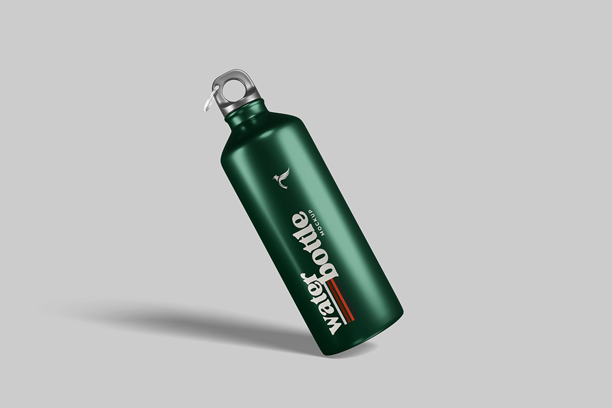 Aluminium water bottle mockup, a Mockup by DxSLEX (Photo 2 of 5)