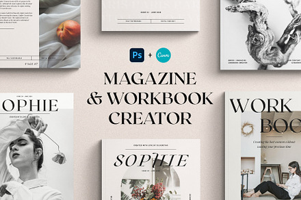 PS & CANVA eBook/Magazine Creator, a Magazine Template by SilverStag Type Foundry