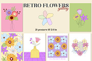 Retro flowers. Groovy summer clipart, an Object Graphic by Sofico (Thumbnail 10 of 23)