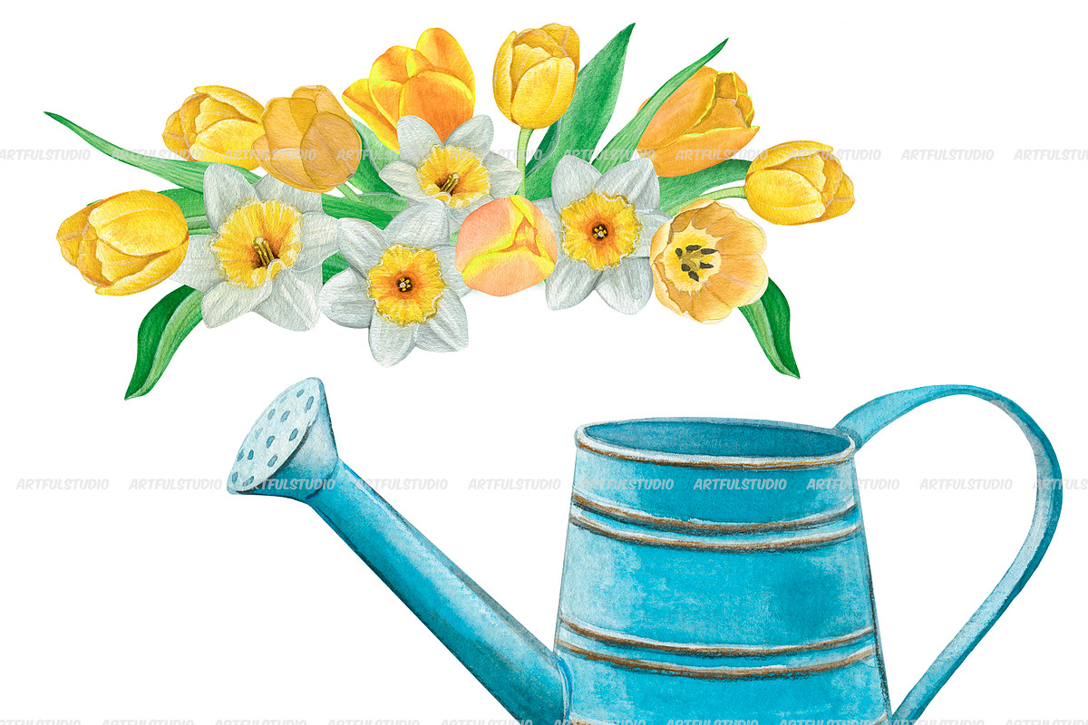 Watercolor flower vases clipart, an Illustration by ArtfulStudio (Photo 6 of 10)