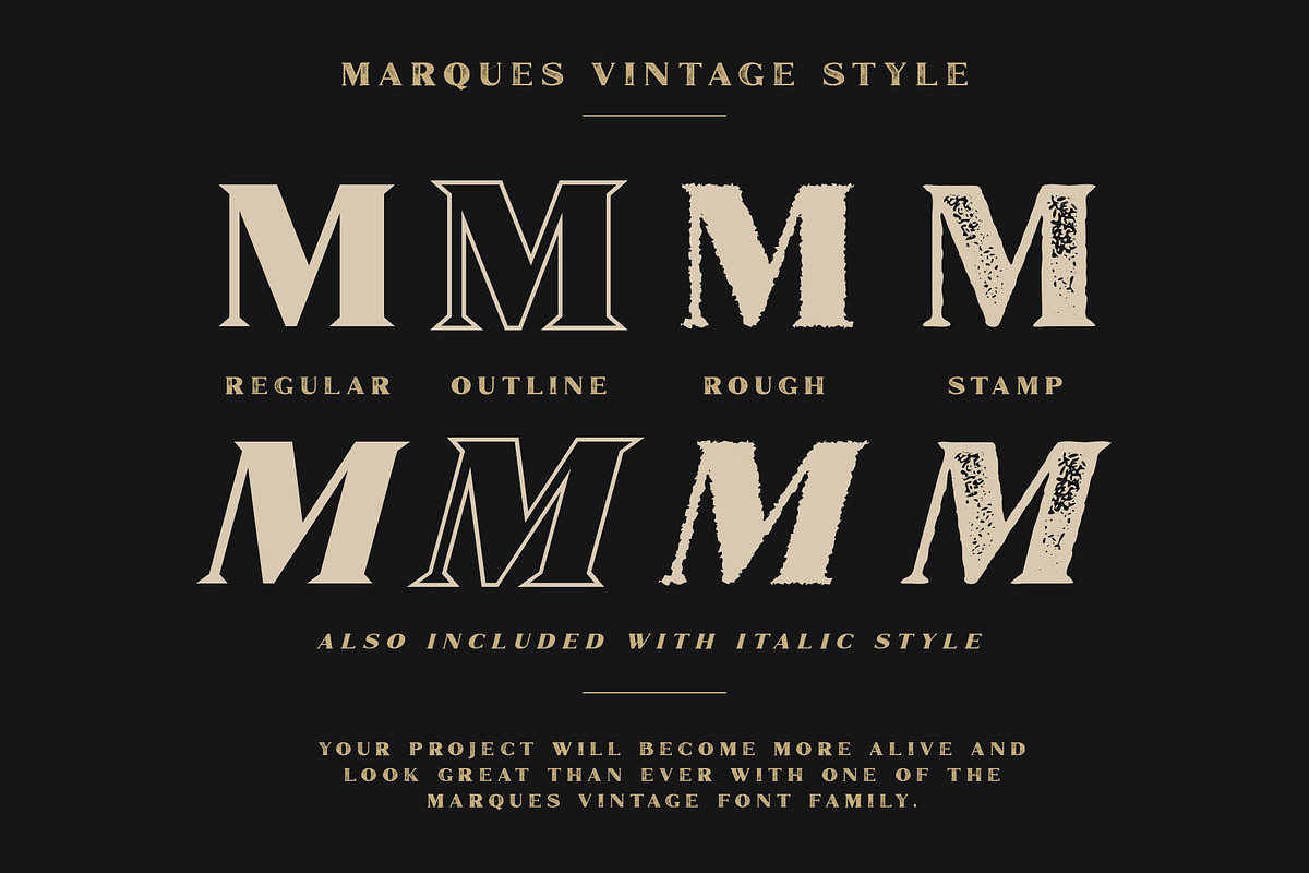 Marques Vintage Font Family + Extras preview 3