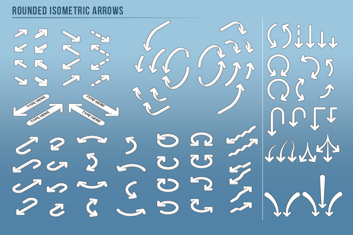 Isometric Rounded Vector  Arrows, an Object Graphic by Industrial Artworks (Photo 2 of 3)
