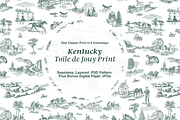 Kentucky Toile de Jouy Pattern, a Background Graphic by Hughes Studio (Thumbnail 1 of 9)