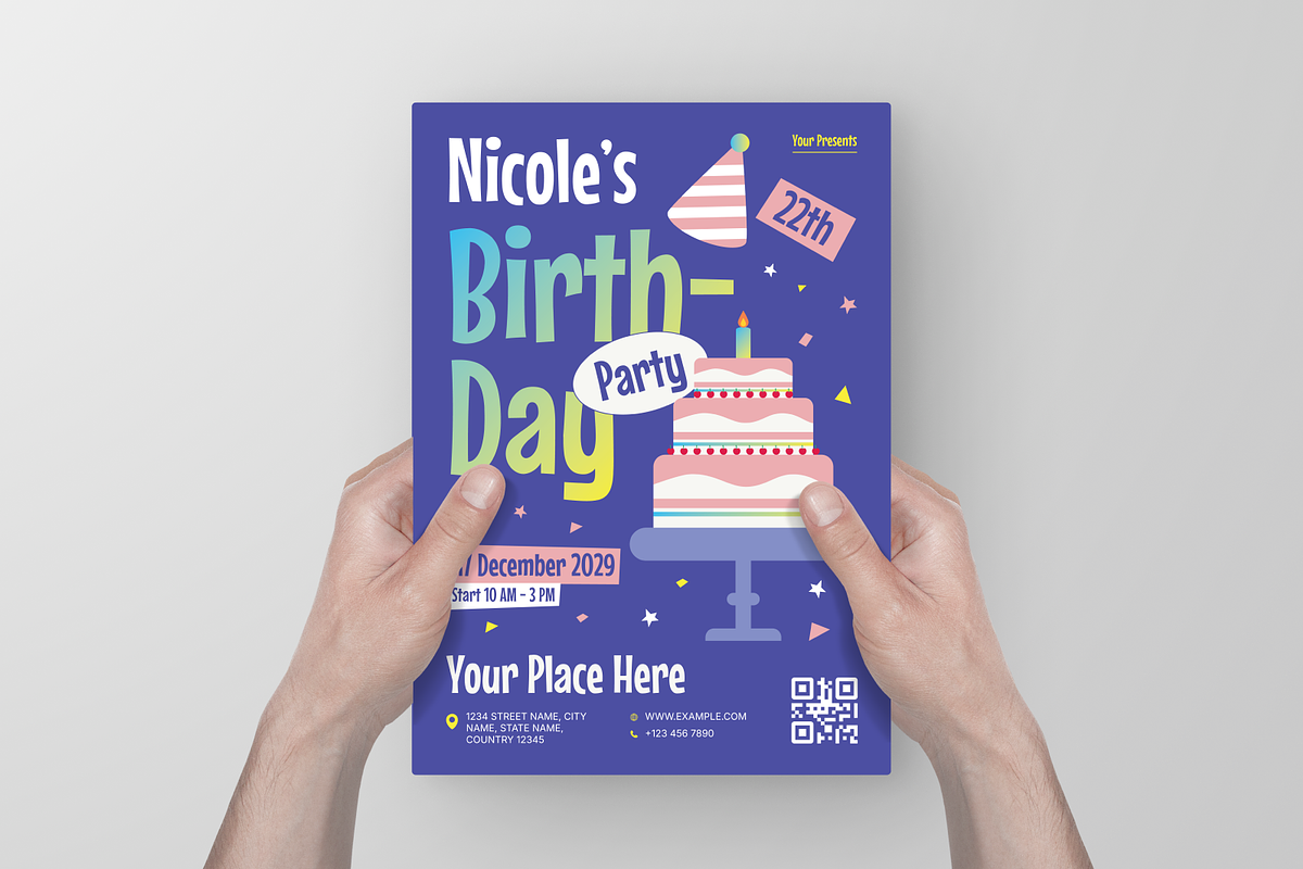 Birthday Party Flyer, a Flyer Template by Annora Studio (Photo 6 of 6)